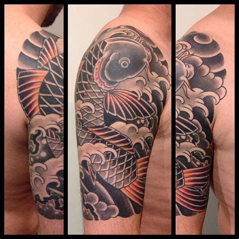 back koi tattoo|koi fish japanese tattoo.